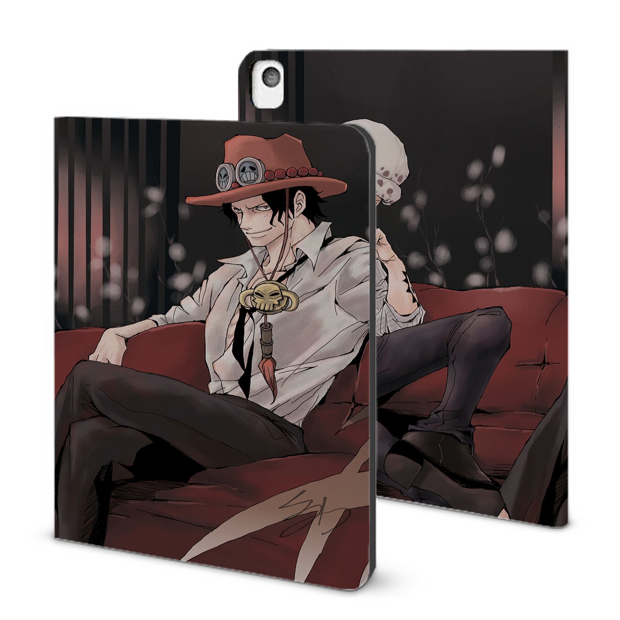 （画像用） ワンピース ONE PIECE IPadケース ペンホルダー付き ブックスタイルデザイン